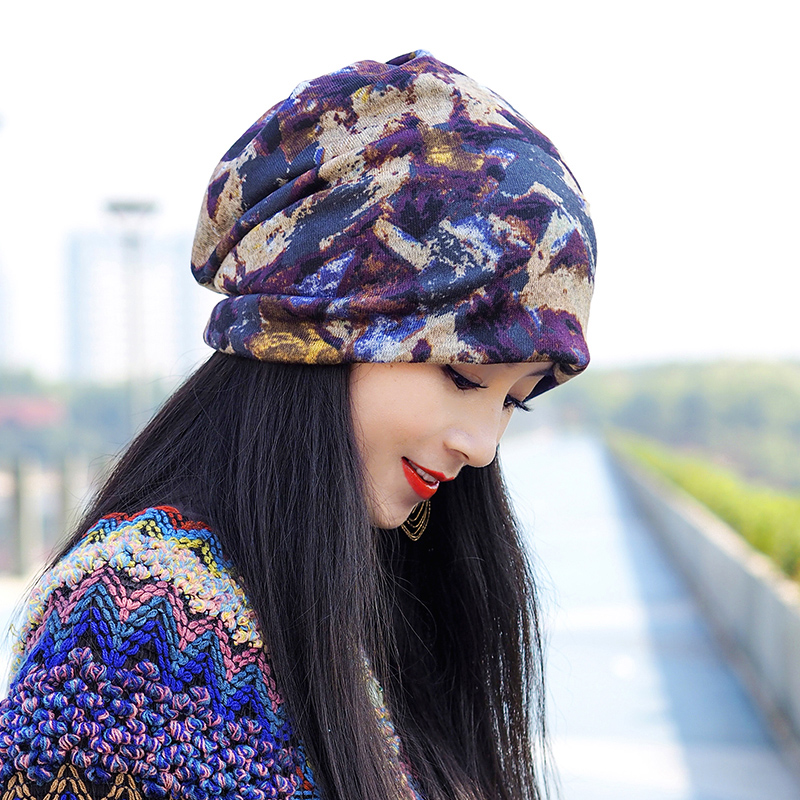 帽子女春秋百搭堆堆帽女士薄款头巾女包头月子帽套头围脖帽子两用