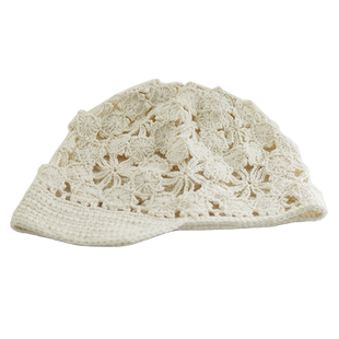 2025女款帽子女春秋时尚针织镂空遮白发包头头巾帽鸭舌贝雷帽女士