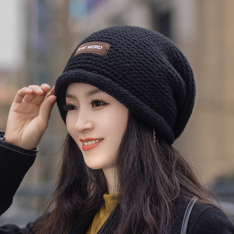 女款大头围毛线帽子初春