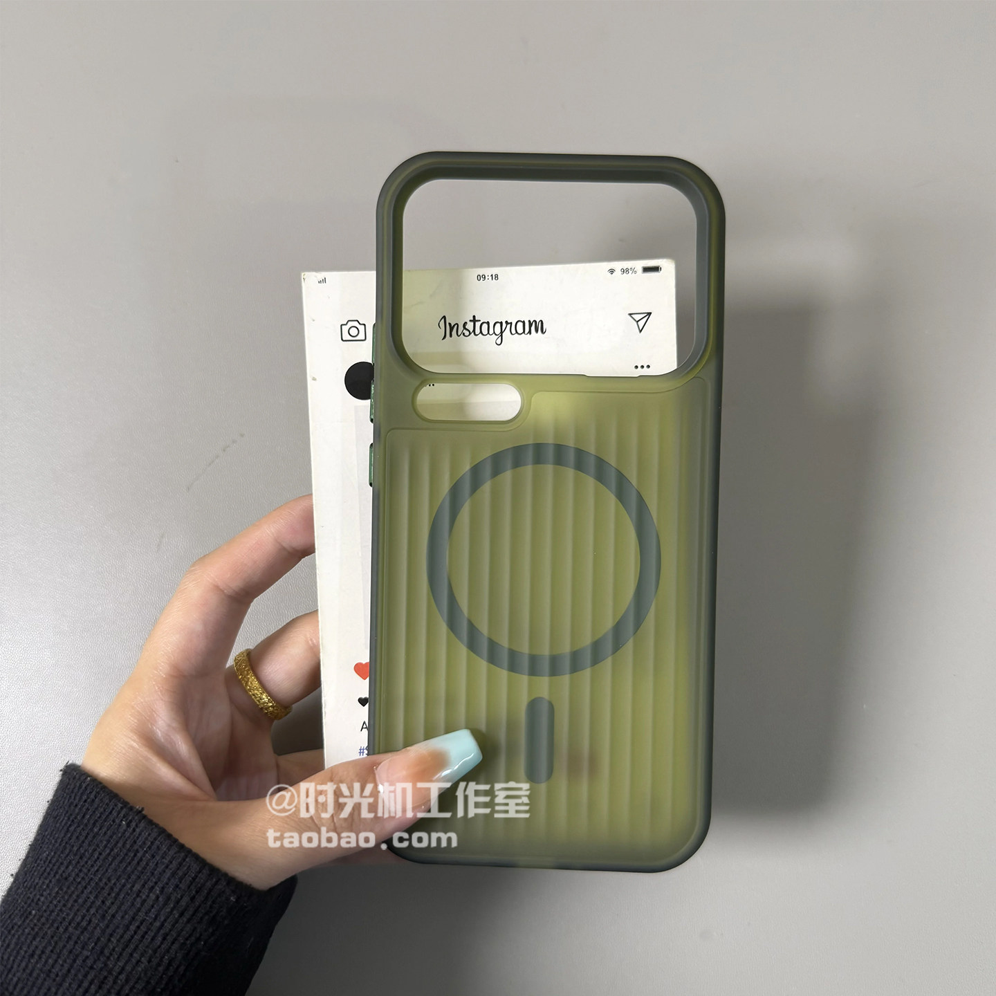 适用小米17Ultra琥珀绿透明磁吸