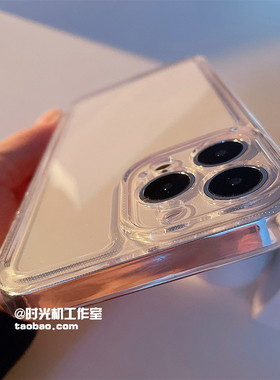 S25/S24/S23Ultra/S21FE适用三星S22+手机壳高透太空壳note20Ultra软硅胶A53保护套软透明防摔s20fe男女简约