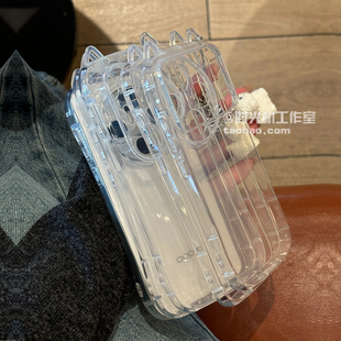 立体卡通猫耳朵适用vivoX300S手机壳X300Pro保护套X200光面软胶X100防滑X90可爱女X80/X70t新款S50s30软壳s19