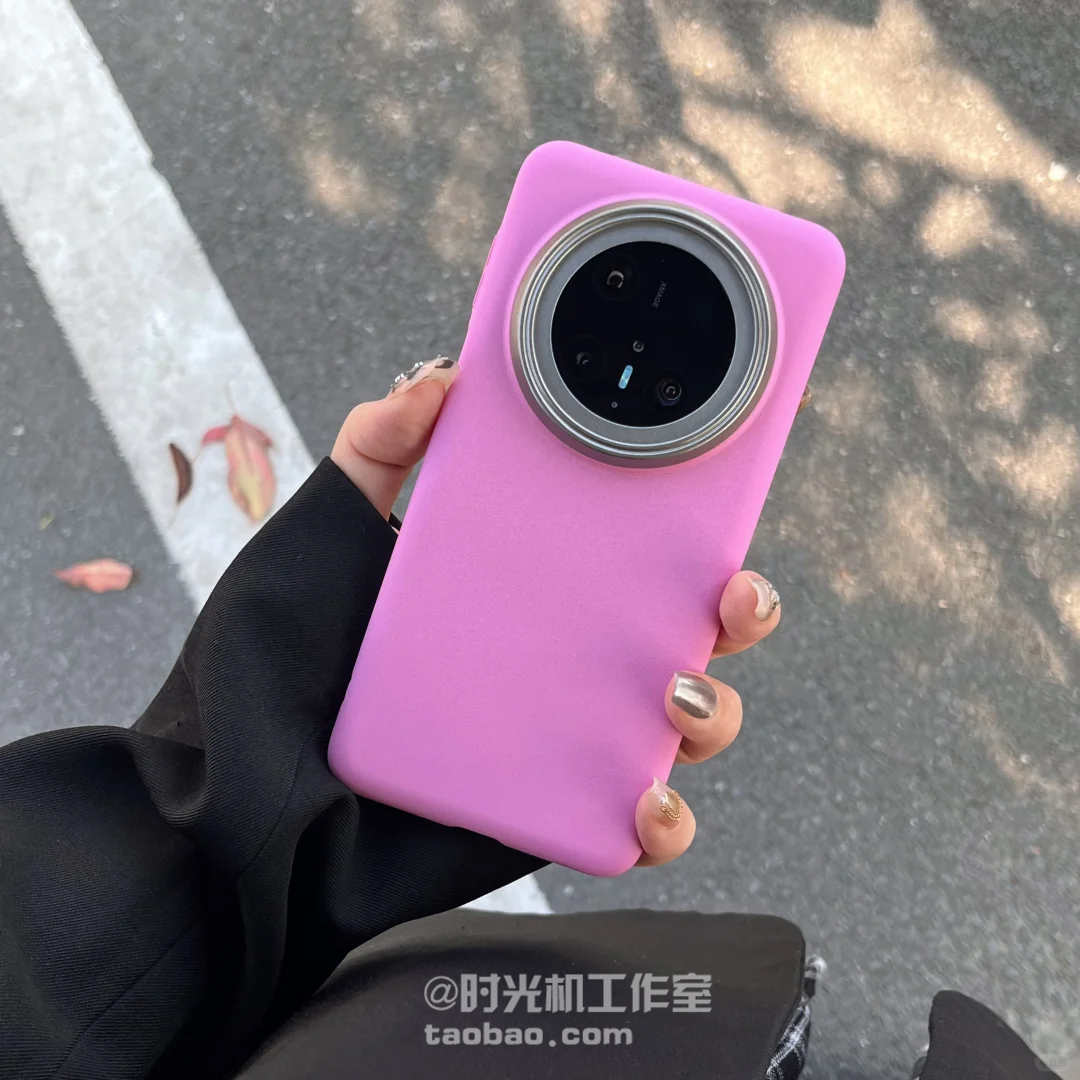 玫粉色ins博主风适用华为Mate70pro+手机壳新款Mate60超薄硬壳Pura80/p70pro+岩砂感防滑nova14/13纯色大孔女