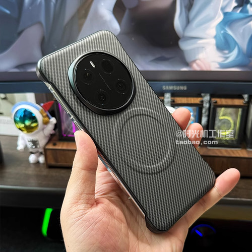 适用OPPOReno14半包碳纤维纹磁吸