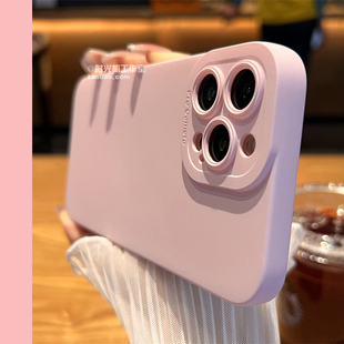 少女嫩粉色Civi4Pro肤感适用小米14手机壳14Ultra全包镜头K70e简约纯色k60红米Note13pro防摔12x网红ins女k50
