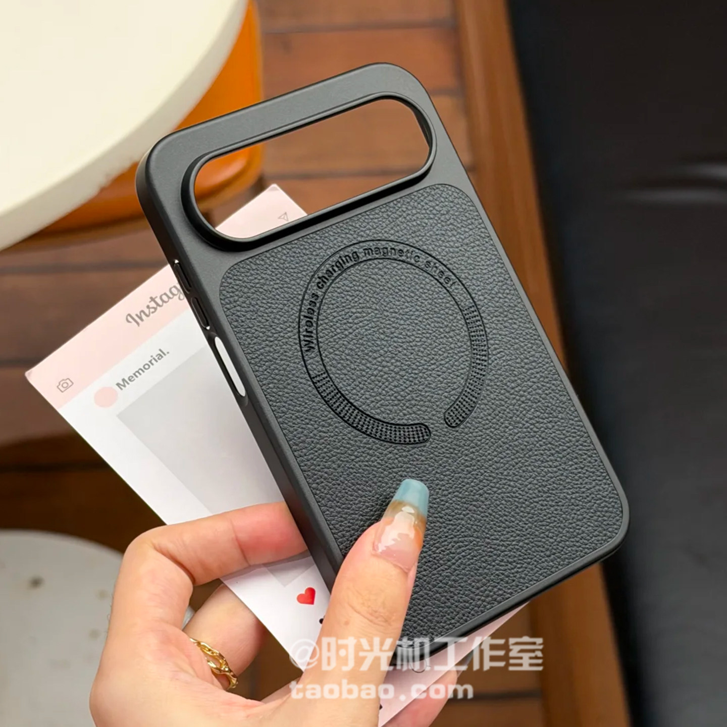 适用华为Puraxview素皮纹磁吸壳