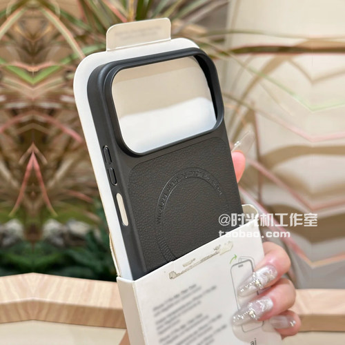 适用华为Nova16Pro黑荔枝纹磁吸