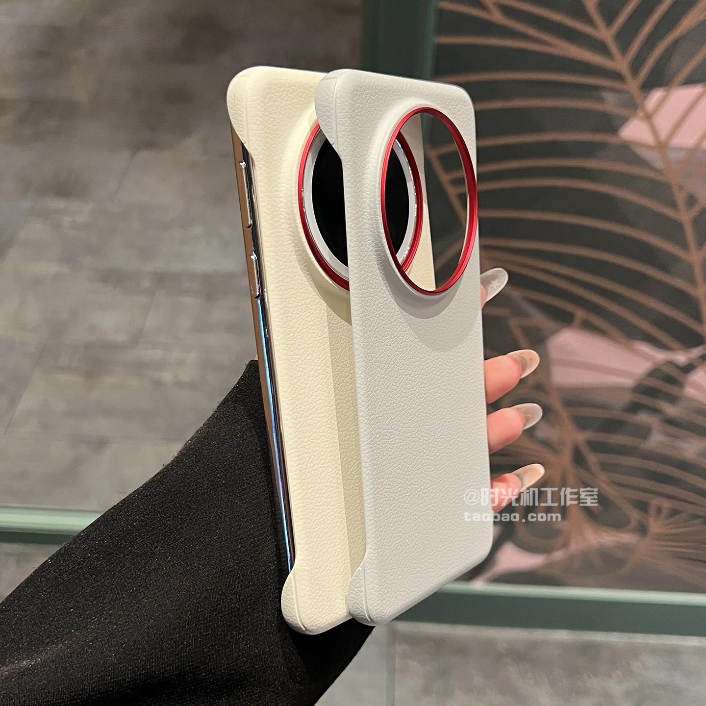 适用华为Mate70无边框荔枝皮纹硬