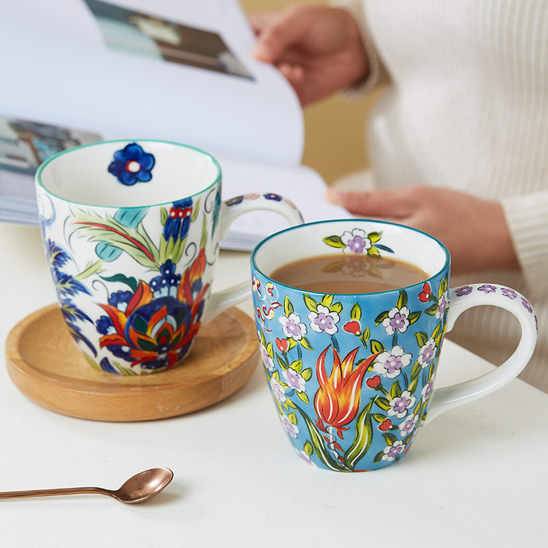 砂龙陶瓷马克杯家用美式外贸出口手绘潮流杯子早餐杯咖啡杯果汁杯,餐饮具,马克杯,淘宝优惠券,粉丝福利购,淘宝优惠卷
