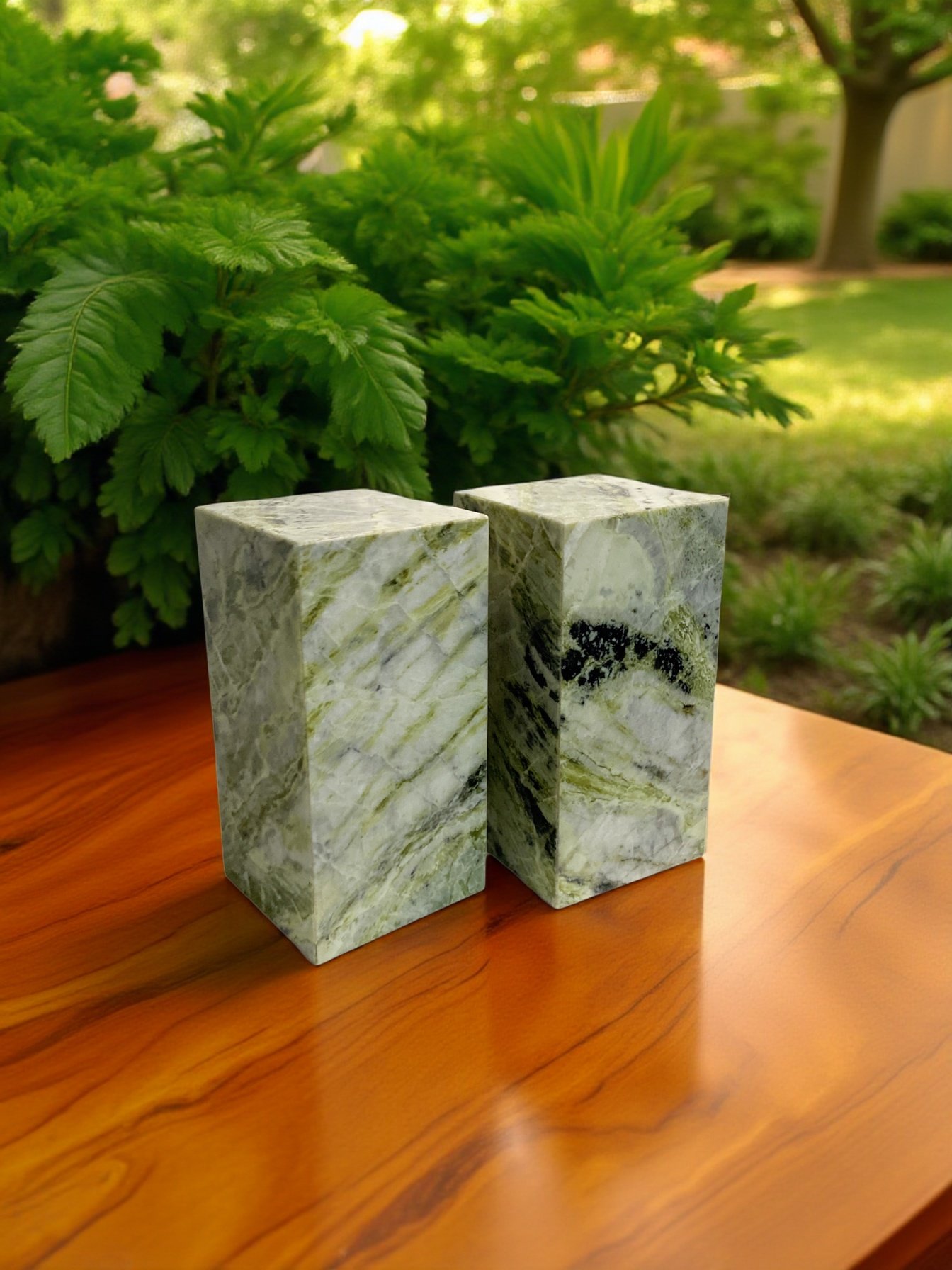 绿翡翠立柱底座天然奢石大理石材定制类定制工艺品摆件雕塑墩子庭