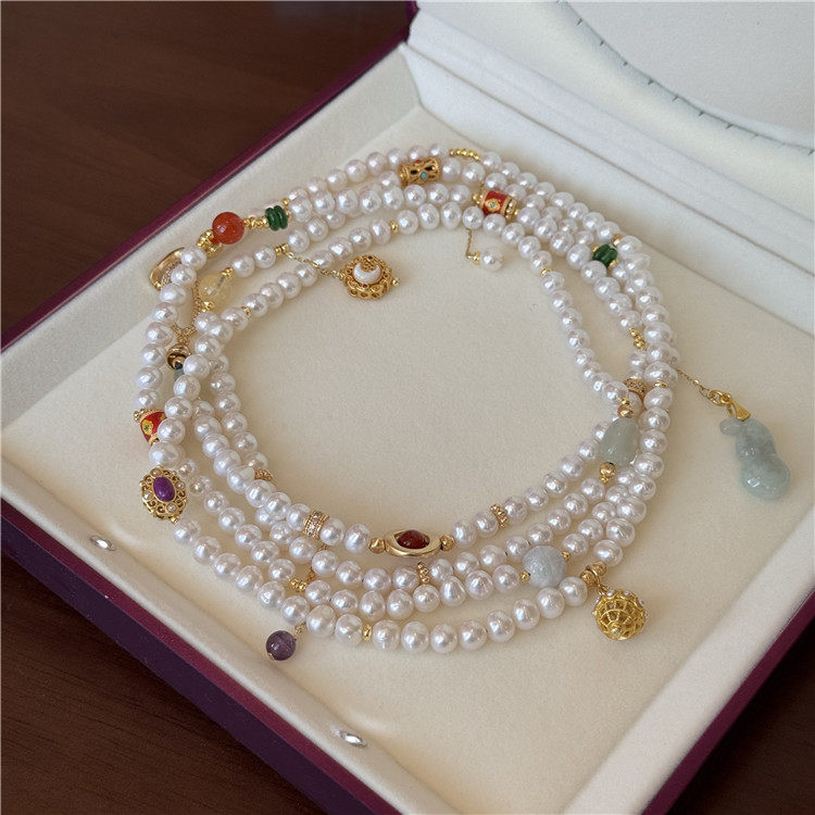 天然淡水珍珠项链小众设计高级感长款毛衣链新中式简约气质颈饰女,珠宝/钻石/翡翠,颈饰,淘宝优惠券,粉丝福利购,淘宝优惠卷