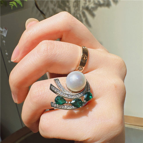 戒指首饰时尚纯银女款淡水气质