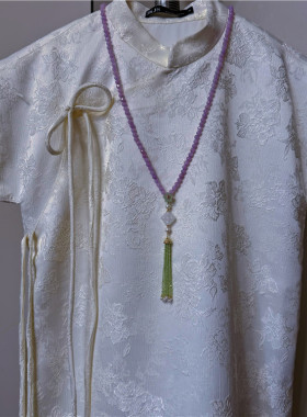 紫玉毛衣链女紫色首饰新中式国风