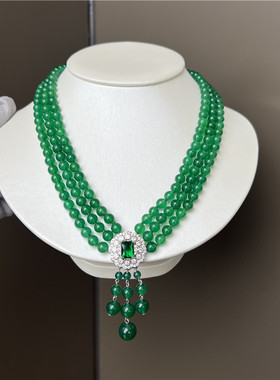 绿玛瑙多层女绿色首饰女时尚项链