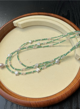 绿玛瑙项链女绿色首饰女气质轻奢