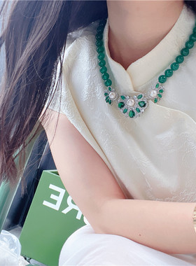 玛瑙锁骨链女豪华首饰女气质豪华