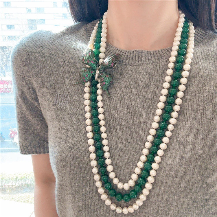 新中式风多层淡水珍珠项链女奢华长款蝴蝶毛衣链高贵大气豪华首饰,珠宝/钻石/翡翠,颈饰,淘宝优惠券,粉丝福利购,淘宝优惠卷
