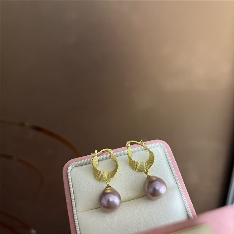 耳环纯银巴洛克紫色首饰气质时尚