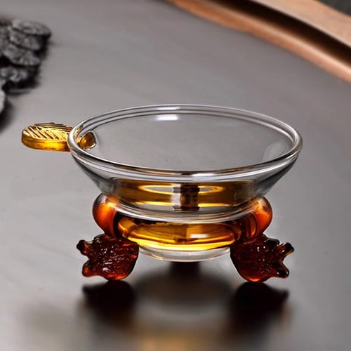 玻璃茶漏茶滤不锈钢过滤网茶隔公杯漏斗滤茶器一体耐热功夫茶具