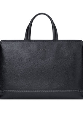 英皇保罗公文包男士商务真皮手提包男包大容量横款休闲出差电脑包