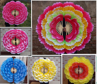 包邮牡丹花扇 大花瓣扇子 新款舞蹈扇子新型舞蹈扇舞蹈团体操道具