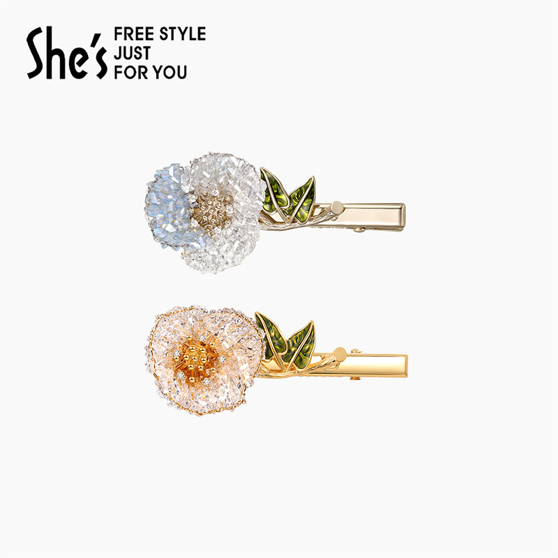 shes茜子浪漫优雅玫瑰花朵捏夹