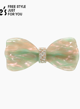 shes莫奈印象轻盈醋酸板材蝴蝶结平行夹马尾横夹插梳盘发鸭嘴夹