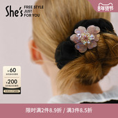 惠shes茜子巴比耶浪漫花朵盘发大肠发圈头绳高级感轻奢马尾发绳