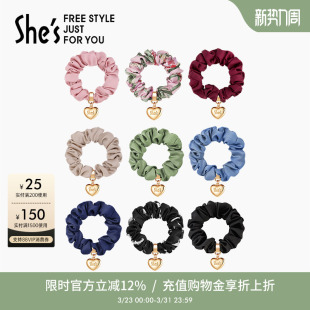 shes茜子发饰心形丸子头发圈大肠圈女头花头绳大肠发圈头花发绳