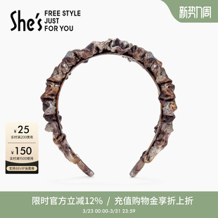 shes茜子巴比耶序曲美拉德金属感褶皱高颅顶发箍头箍发卡夹子发饰