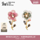 shes茜子唯爱序曲原创叠花山茶花胸针高档胸花别针高级感轻奢配饰