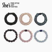 shes茜子轻简百搭实用粗发绳弹力发圈马尾丸子头皮筋6根装 头饰