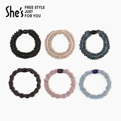 shes茜子百搭实用绒绒发绳6根