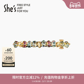 shes茜子晶石守护炫彩工艺水晶横夹盘发横夹马尾发夹发卡发饰
