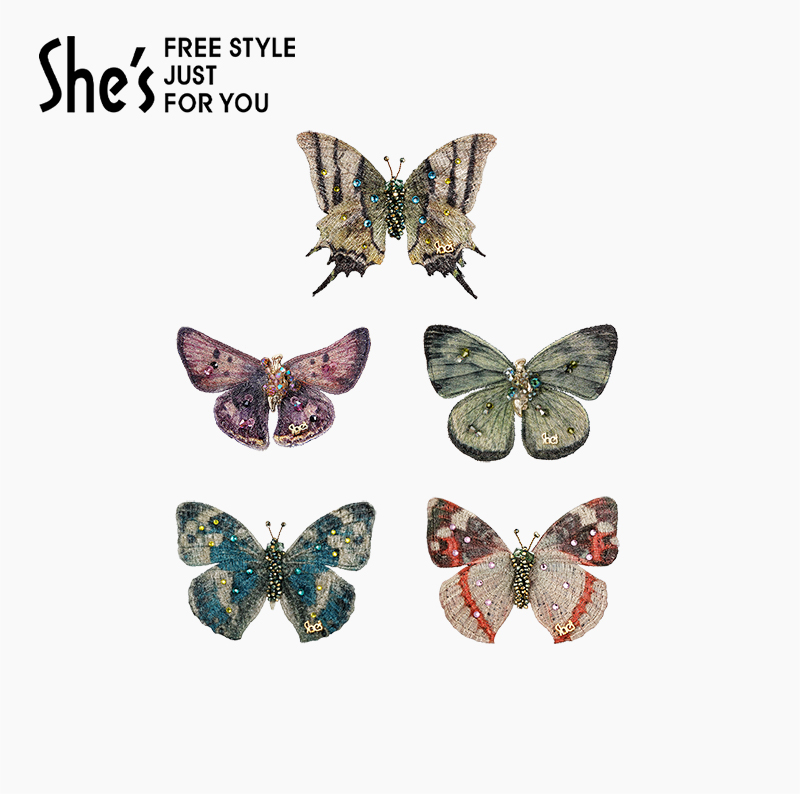 shes茜子复古刺绣蝴蝶发帖