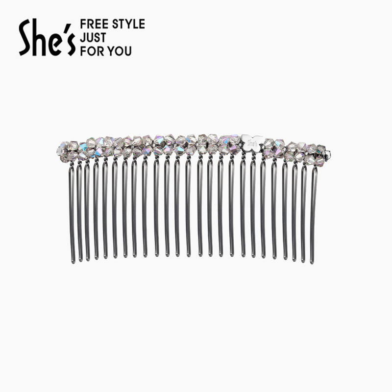 shes茜子璀璨水晶插梳发梳