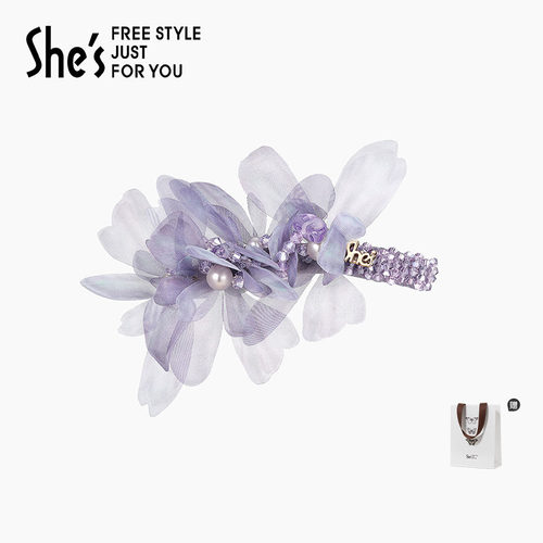 shes茜子梦幻薄纱花朵捏夹