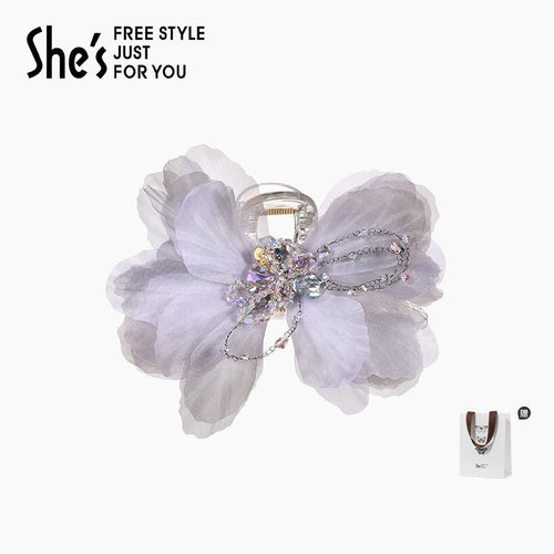 shes茜子梦幻薄纱花朵抓夹