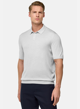 169英镑意大利奢侈品B*GGI新款美利奴merino羊毛短袖针织POLO衫男