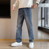 加绒加厚牛仔裤男潮牌休闲百搭宽松显瘦直筒长裤子183P65加绒P65，男装牛仔裤，星座1102