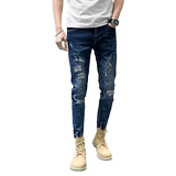 常年做九分牛仔裤男修身小直筒男士弹力小脚复古休闲裤子912P65，男装牛仔裤，星座1102
