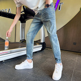 常年现货牛仔裤男百搭潮牌修身小脚2025秋季新款休闲裤子136P55，男装牛仔裤，星座1102