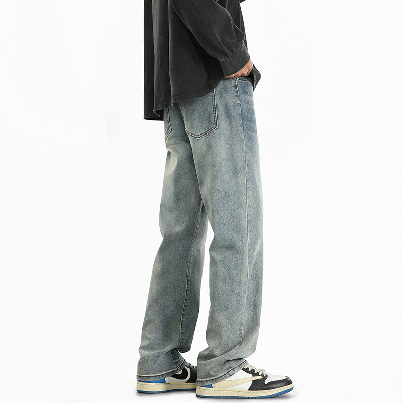 窄版直筒合身微宽松牛仔裤男秋冬水洗做旧弹力休闲裤6601P55控78,男装牛仔裤,星座1102