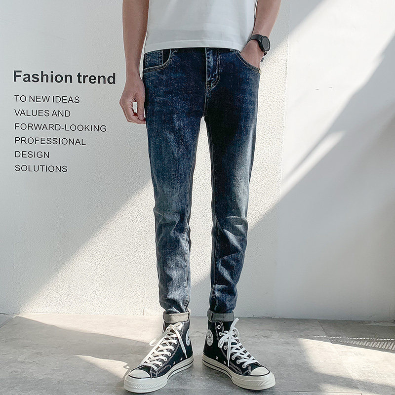 复古牛仔裤男潮牌直筒美式休闲痞帅弹力修身裤子2025新款 156P58图片