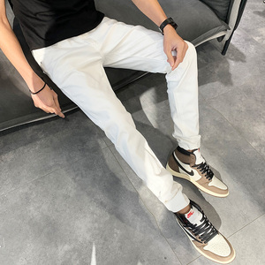 2025春季 牛仔裤男士修身小脚弹力简约百搭潮牌显瘦休闲裤 157P58图片