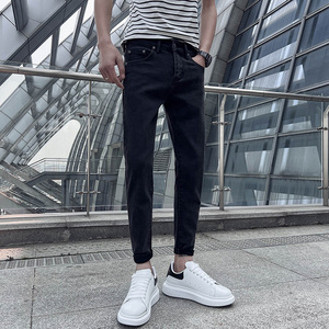 社会小伙 牛仔裤男士修身小脚弹力简约百搭潮牌显瘦休闲裤 139P55图片