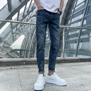 社会小伙 牛仔裤男士修身小脚弹力简约百搭潮牌显瘦休闲裤 103P65图片