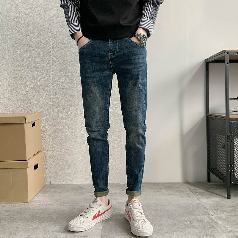 复古牛仔裤男潮牌直筒美式休闲痞帅弹力修身裤子2025新款135P55,男装牛仔裤,星座1102