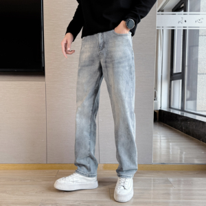 四季款 浅色牛仔裤男潮牌痞帅休闲百搭宽松显瘦直筒长裤子180P65,男装牛仔裤,星座1102