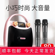 Chime square dance sound small outdoor portable Bluetooth speaker large volume portable K song recording with wireless microphone rechargeable household small sound outdoor dance square dance player